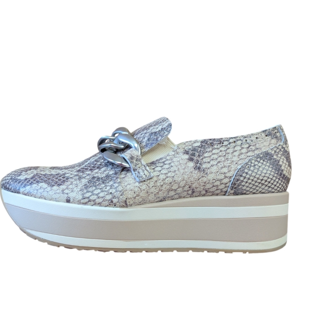 Dolce Vita Jhenee Snake Embossed Platform Loafer Sand Size 8 - Picture 2 of 10